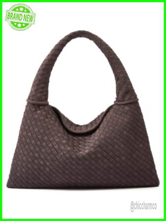 Handbags - Vintage Woven Hobo Bag Faux Suede Tote Handbag Retro Satchel